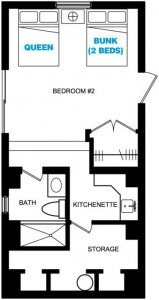 LOWER LEVEL HOTEL-STYLE SUITE FLOORPLAN